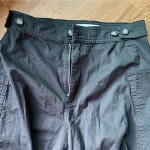 Black everlane cotton button pants side pockets